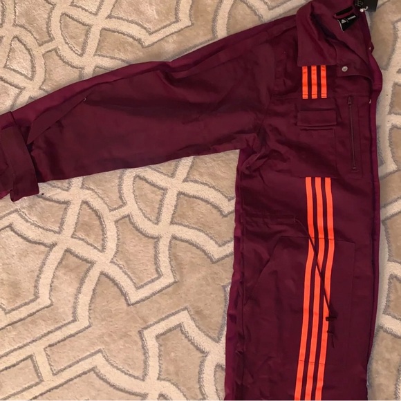 IVY PARK Adidas Satin Twill Burgundy Gorpcore Jumpsuit Size XL - Picture 5 of 11